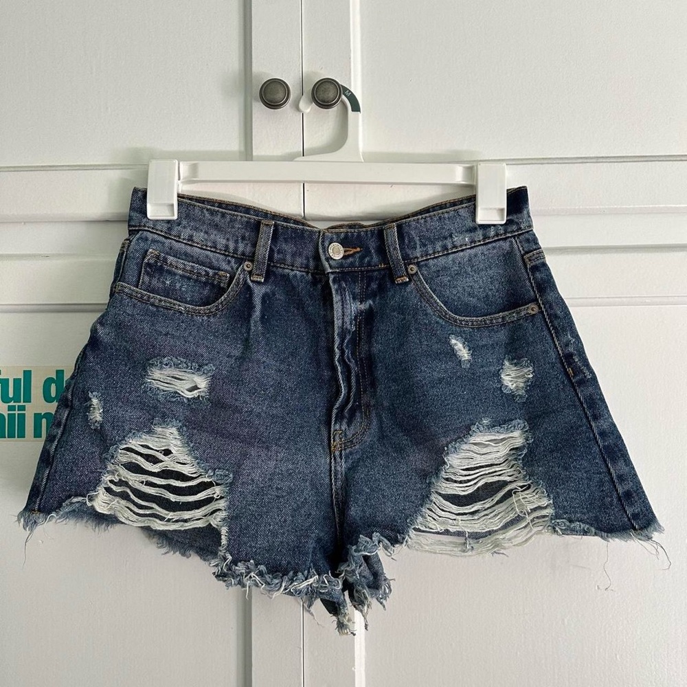 Distressed Denim Shorts